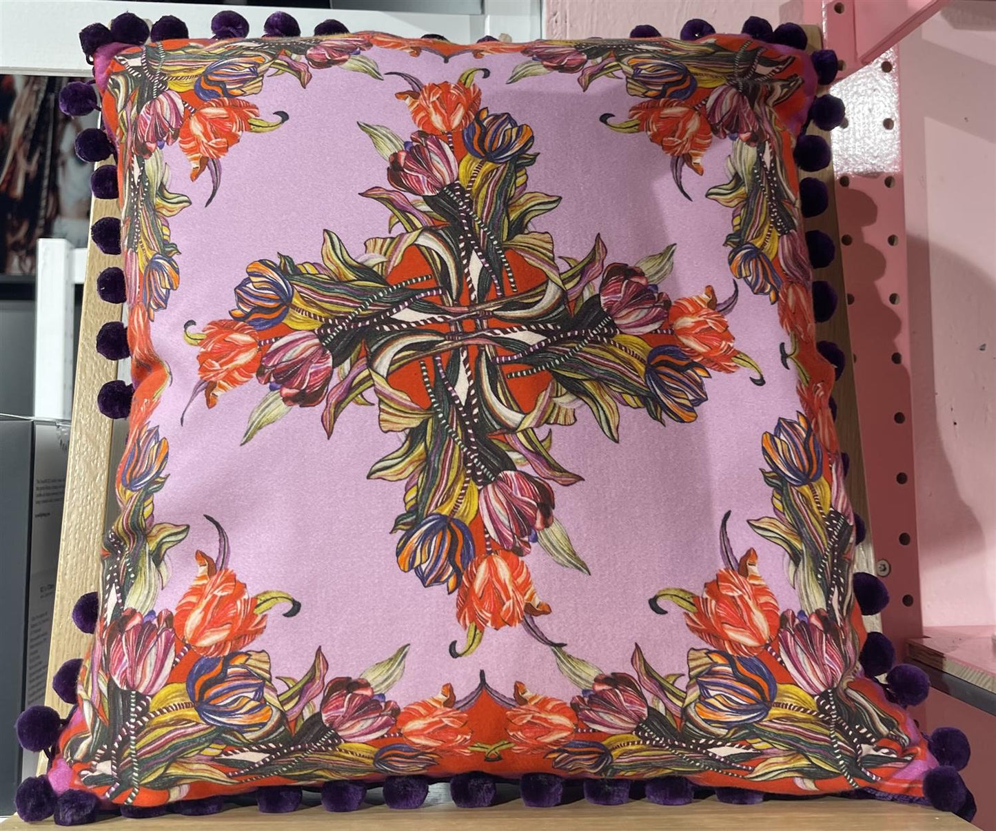 Putetrekk Tulipa mauve & red 45x45cm