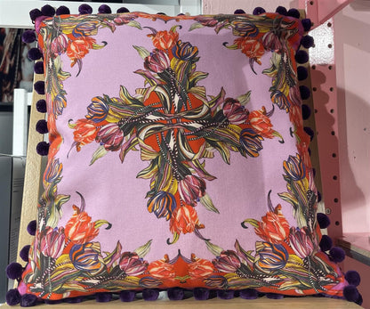Putetrekk Tulipa mauve & red 45x45cm