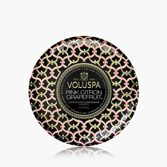 Pink Citron Grapefruit 3 Wick Tin Candle 40 Timer