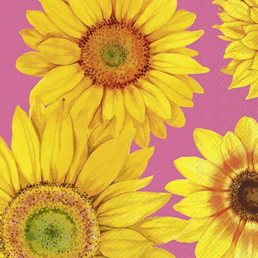 Serviett lunch Joyful Sunflower Pink