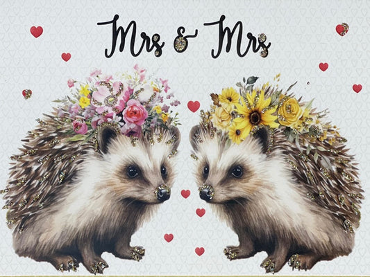 Glitterkort Mrs & Mrs