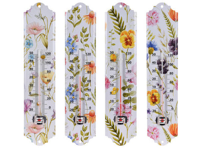 Termometer metall blomster