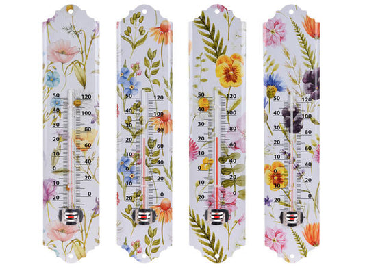 Termometer metall blomster