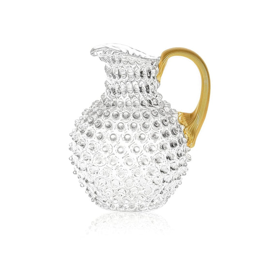 Hobnail Karaffel 2L Clear w/gold handle