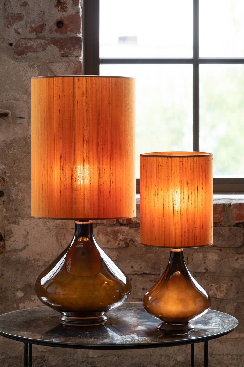 Flavia Negra bordlampe Seda Cobre 70 cm