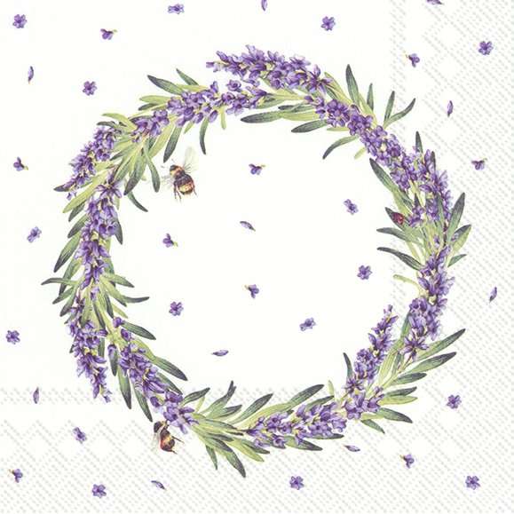 Serviett lunch lavender wreath