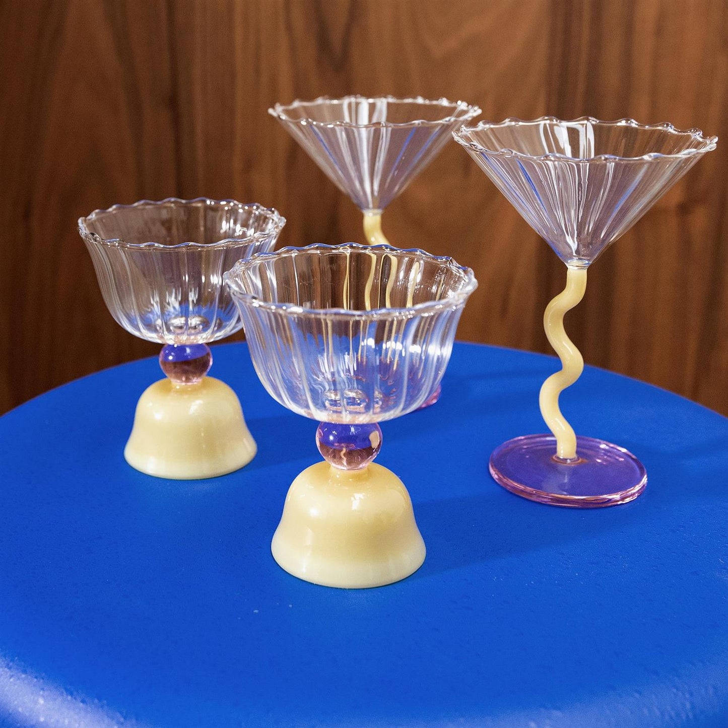 Glass Tulip caramel set of 2