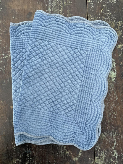 Spisebrikke velour Moon Light Blue