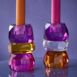 Lysestake krystall lilla/oransje/rosa