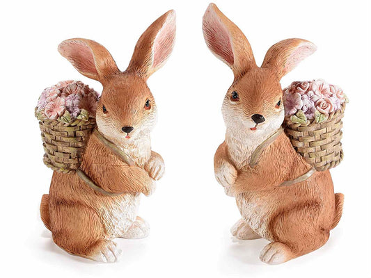 Hare med blomsterkurv H16