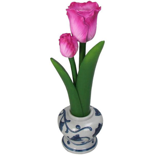 Lysestake rosa tulipan 27 cm