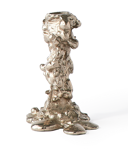 Drip candle holder silver small