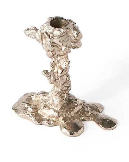 Drip candle holder silver small