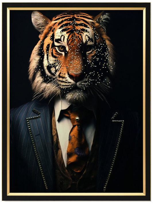 Lerretsbilde tiger hipster 64x84 cm