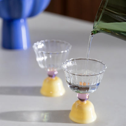 Glass Tulip caramel set of 2