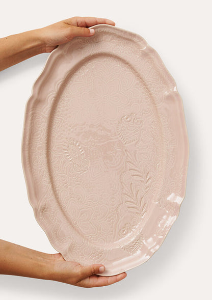 Serveringsfat ovalt 49x32 cm Powder Pink