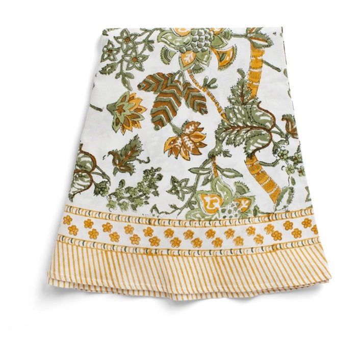 Duk Floral oker rund 220 cm