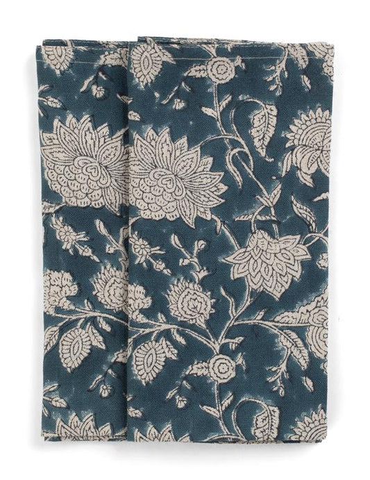 Linservietter Indian Rose Denim Blue 2 stk