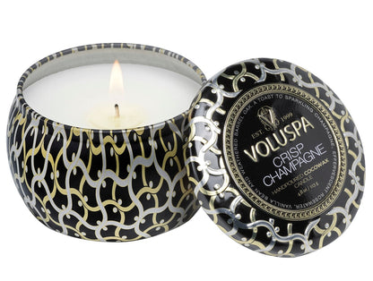 Crisp Champagne mini tin candle 25 timer
