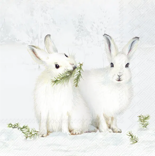 Serviett lunch snow rabbits