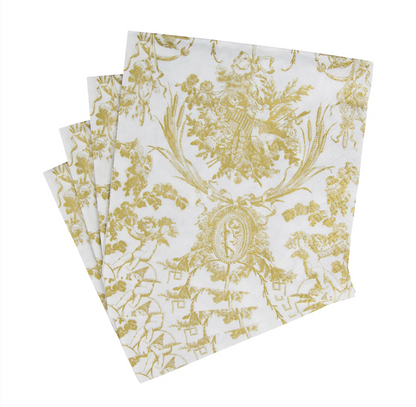Serviett lunch romantic toile gold