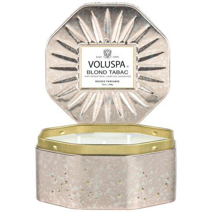 Blond Tabac Octagon Tin Candle 40 Timer