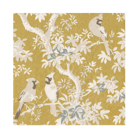 Servietter lunch scenic songbirds gold/ivory