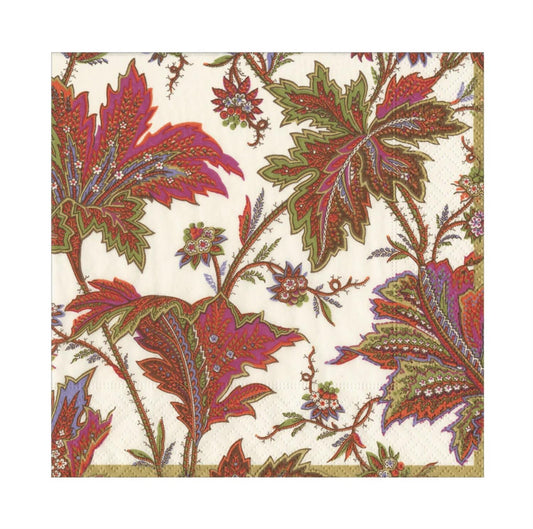 Serviett lunch Paisley leaves ivory