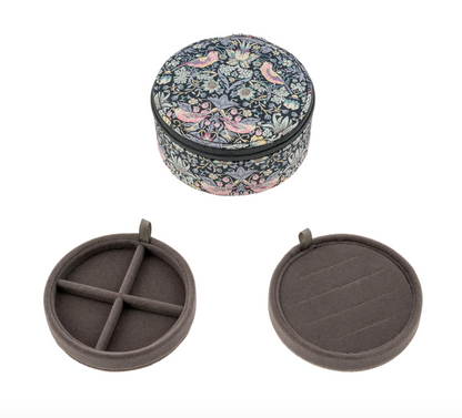Jewelry box round Liberty Strawberry Thief Black