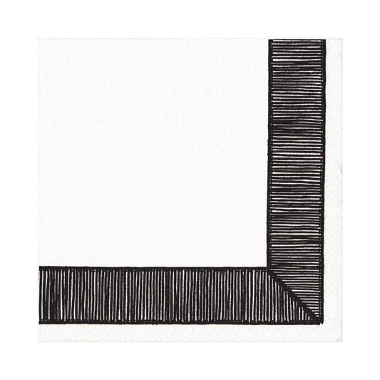 Serviett lunch ribbon border black
