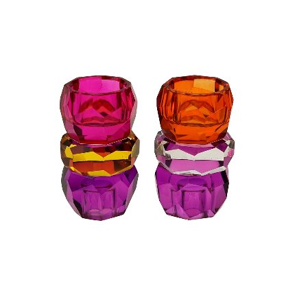 Lysestake krystall lilla/oransje/rosa