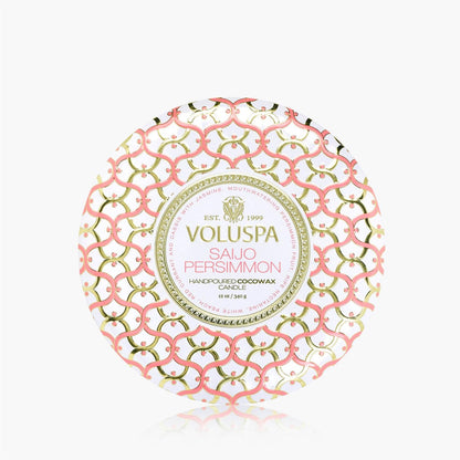 Saijo Persimmon 3 Wick Tin Candle 40 Timer
