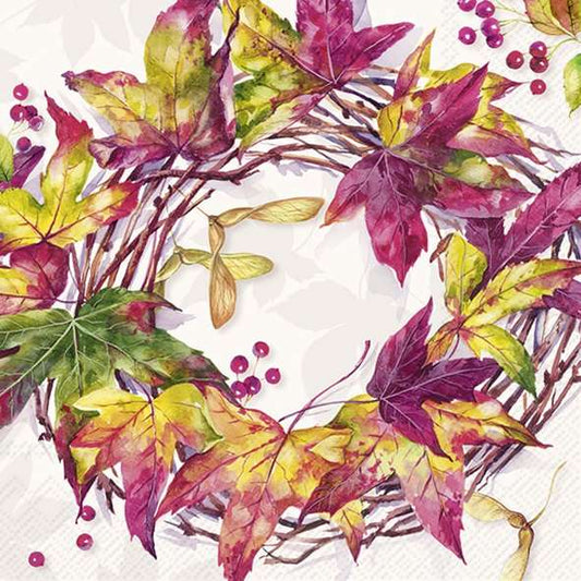 Serviett lunch forest wreath cream