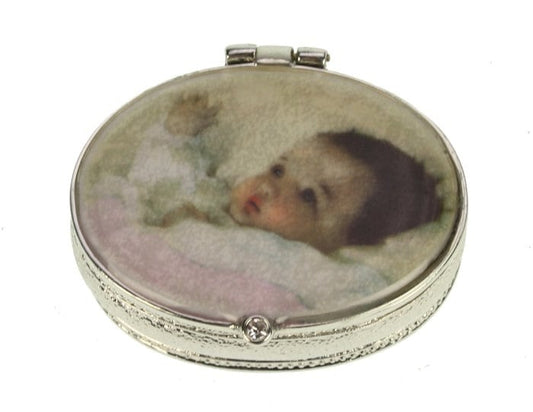 Sølv boks rosa baby