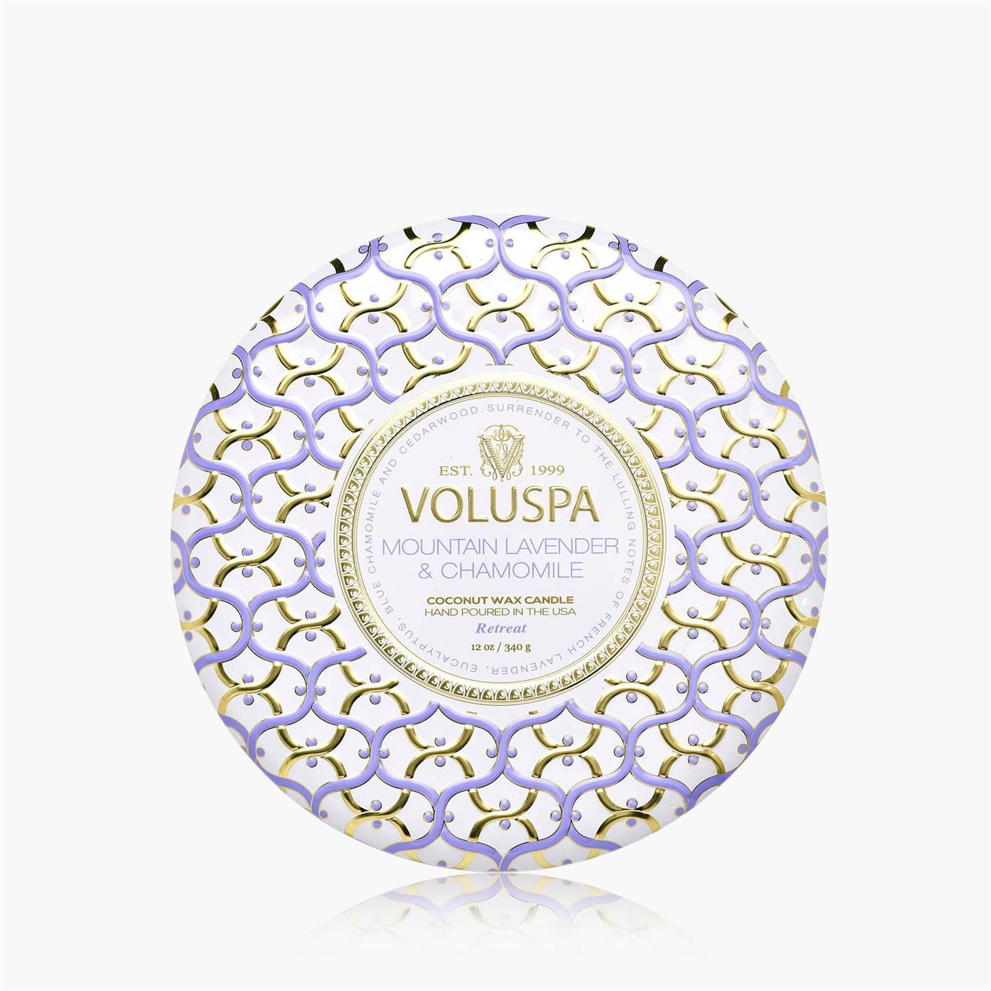 Mountain Lavender & Chamomile 3 Wick Tin Candle 40 Timer