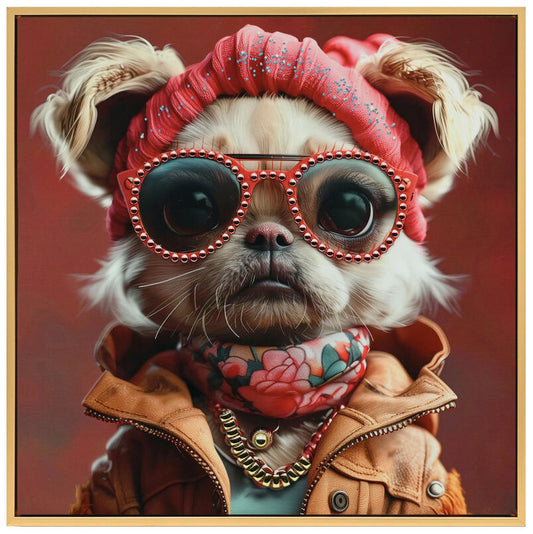 Lerretsbilde hund rød 53x53 cm