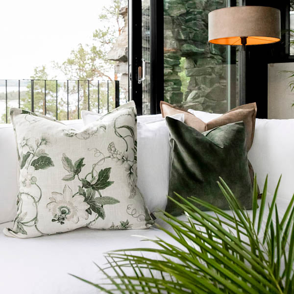 Putetrekk Mabelle offwhite/green 50x50 cm