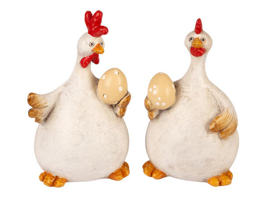 Hane/høne hvit m/egg