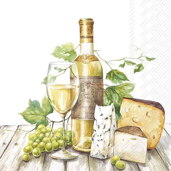 Serviett lunch White wine tasting