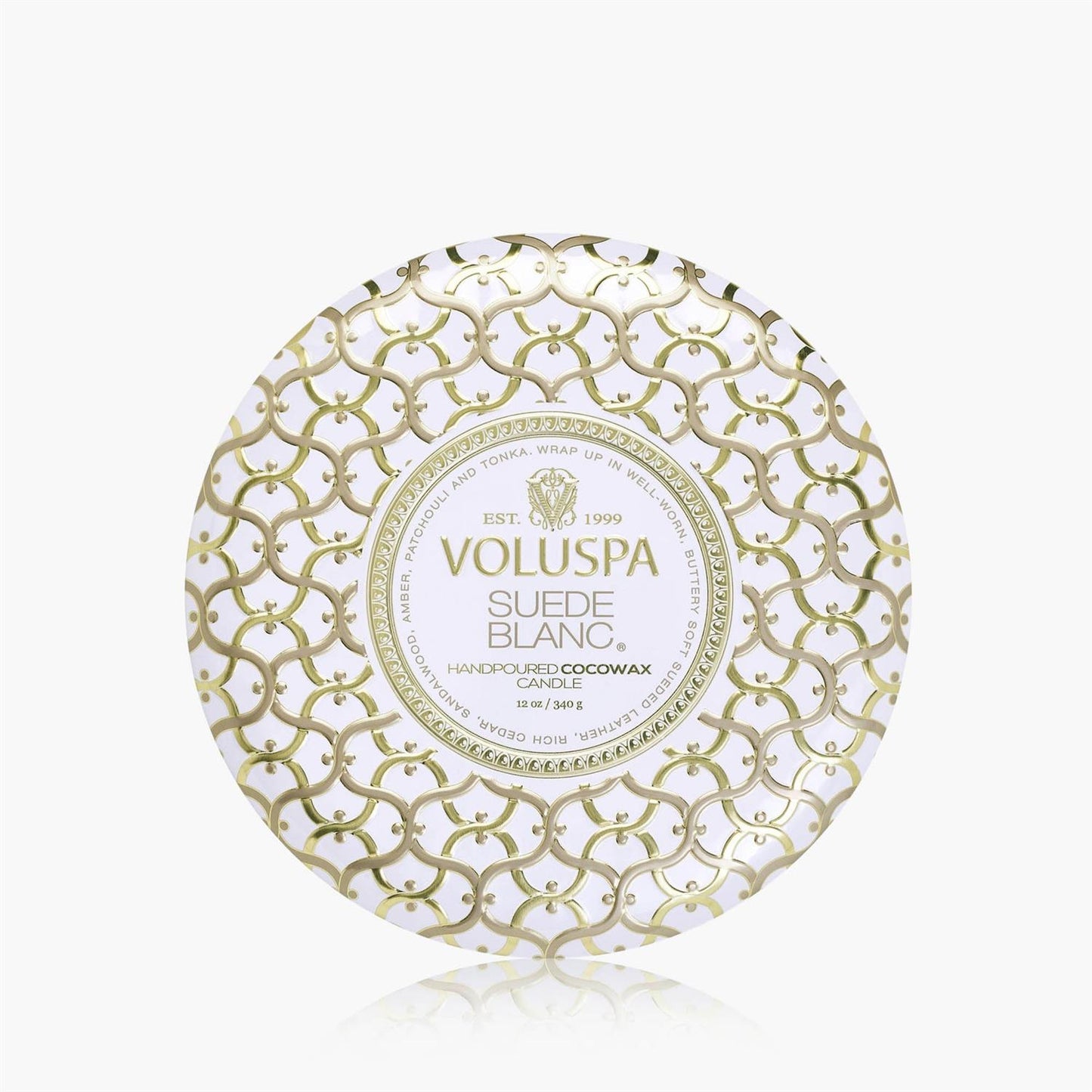 Suede Blanc 3 Wick Tin Candle 40 Timer