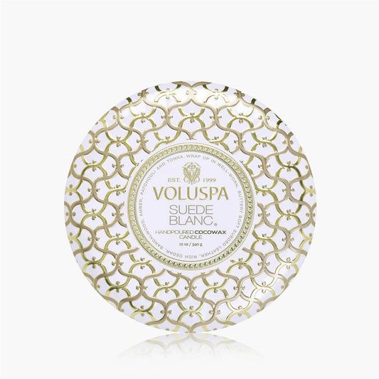 Suede Blanc 3 Wick Tin Candle 40 Timer